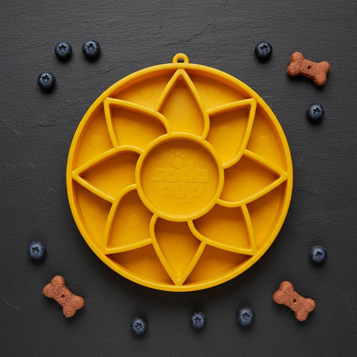 SodaPup Sunflower Softie eTray Slow Feeder Dog Bowl
