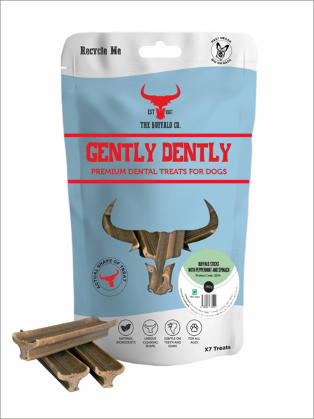 Gently Dently Fresh Breath Apple & Banana Dental Treats (7 sticks)