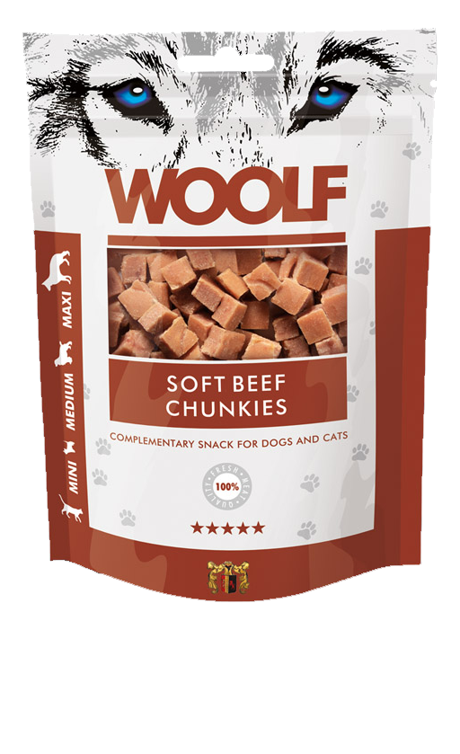 Woolf Soft Beef Chunkies 100g