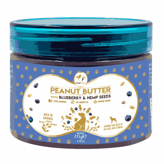 Pawfect Peanut Butter with Blueberries & Hemp Seeds 275g