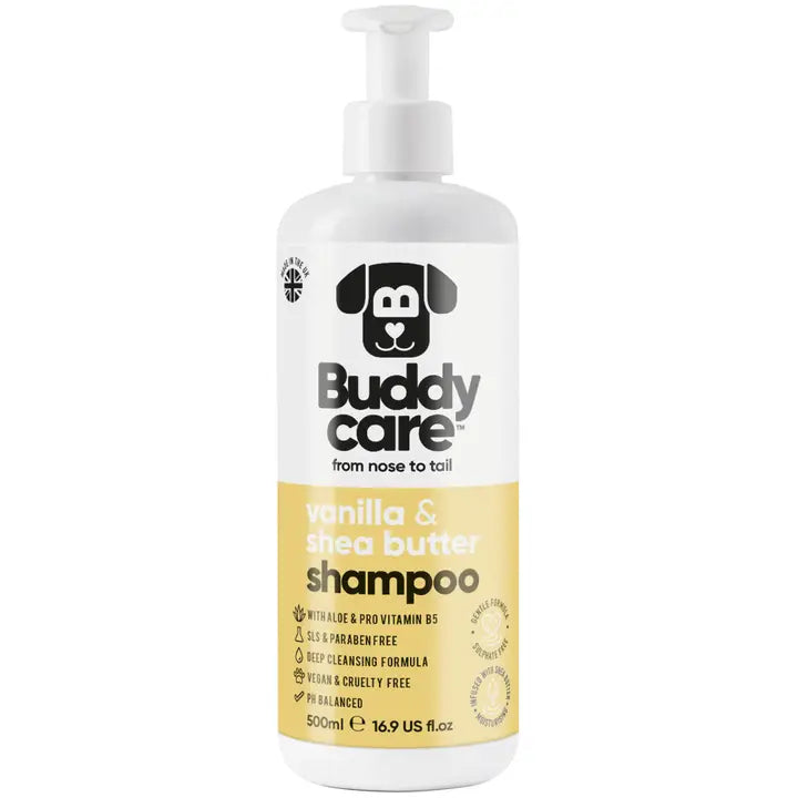 Buddycare Dog Shampoo - Vanilla and Shea Butter Shampoo - 500ml / 16.9 fl oz