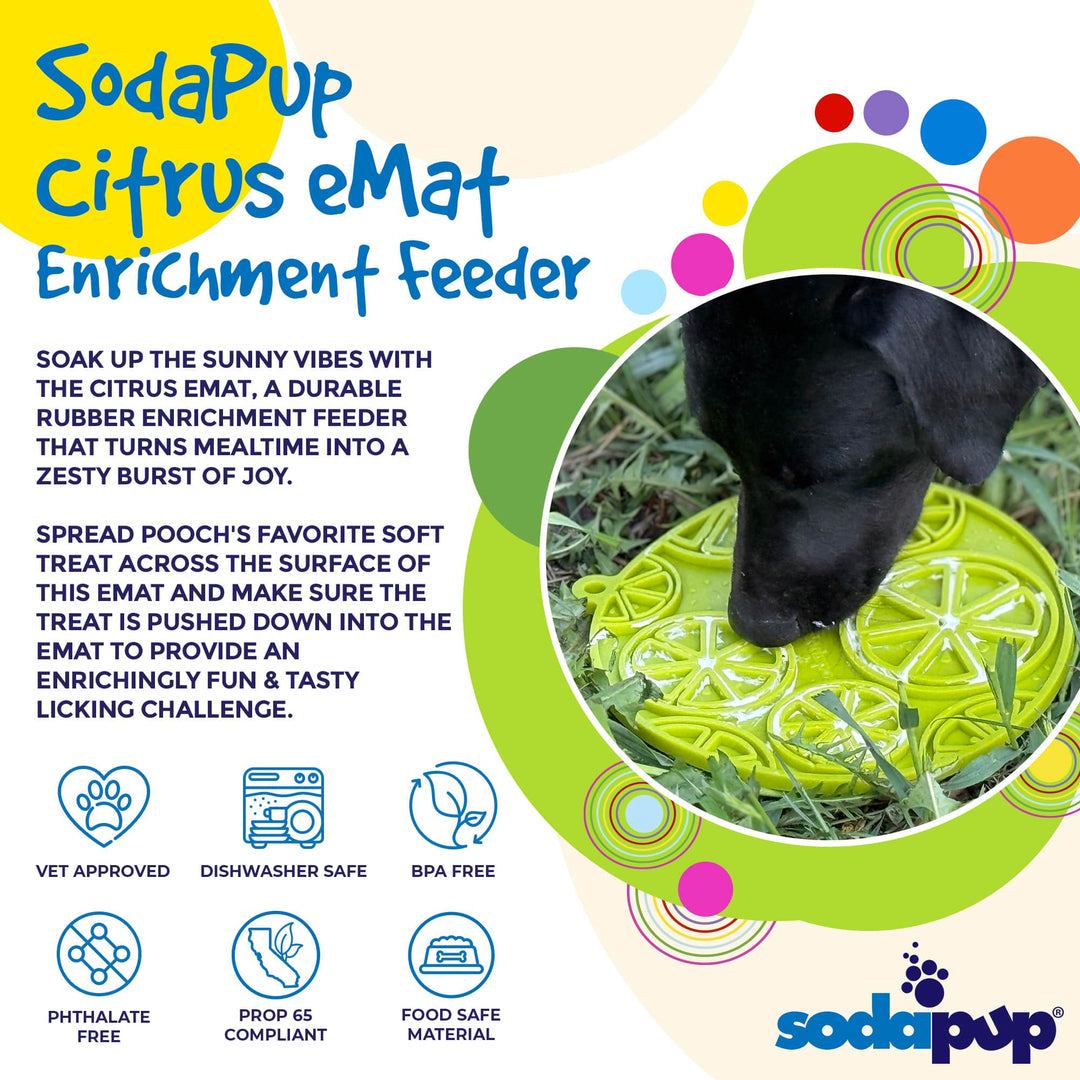 SodaPup Citrus Design eMat Enrichment Lick Mat (Pink)