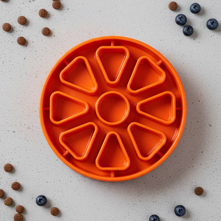 SodaPup Citrus Softie eTray Shallow Slow Feeder Dog Bowl