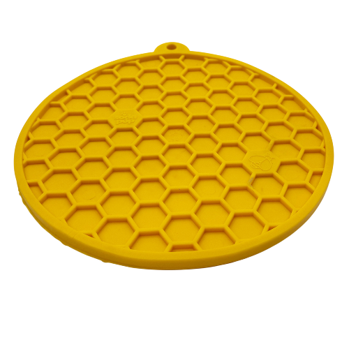 SodaPup Honeycomb Design Enrichment Lick Mat (Yellow)