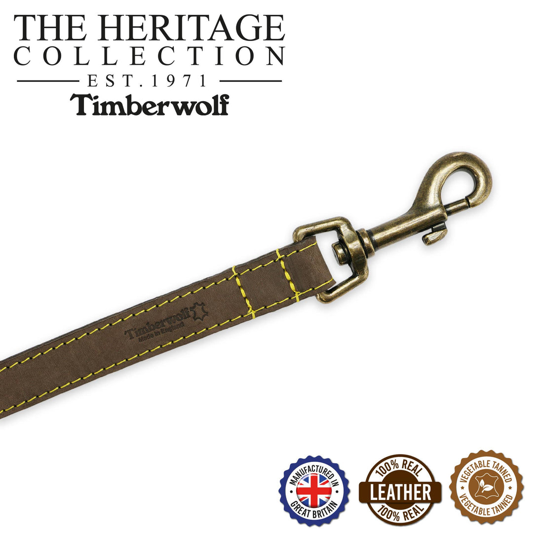 Timberwolf Leather Lead - various colours- 1m x 19mm