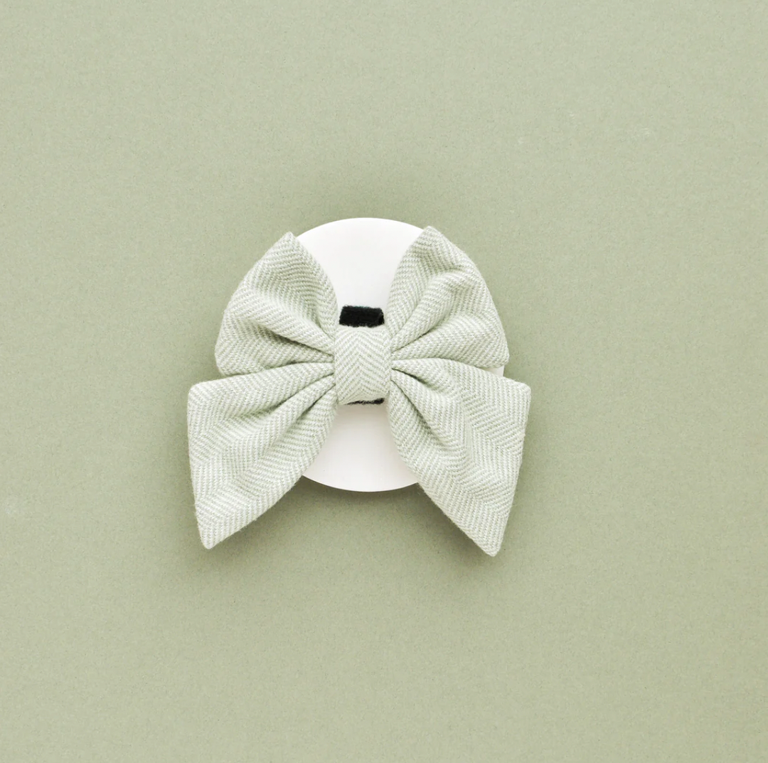 Cocopup Tweed Sailor Bow Tie - Sage