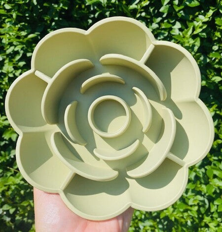 Rose Slow Feeder Bowl (Pale Olive)
