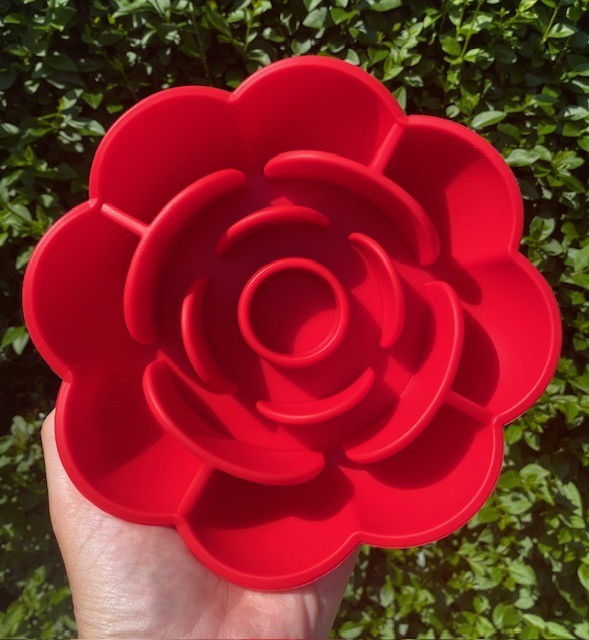 Rose Slow Feeder Bowl (Ruby Red)