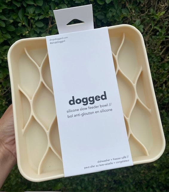 Dogged Argyle Slow Feeder Bowl (Buttermilk)