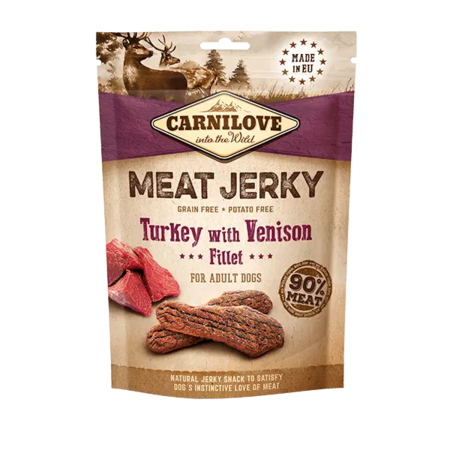 Carnilove Turkey with Venison Fillet Meat Jerky 100g