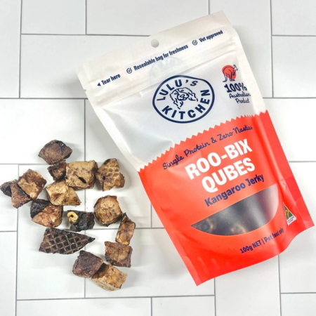 Lulu's Kitchen Roo-Bix Qubes Kangaroo Jerky 100g