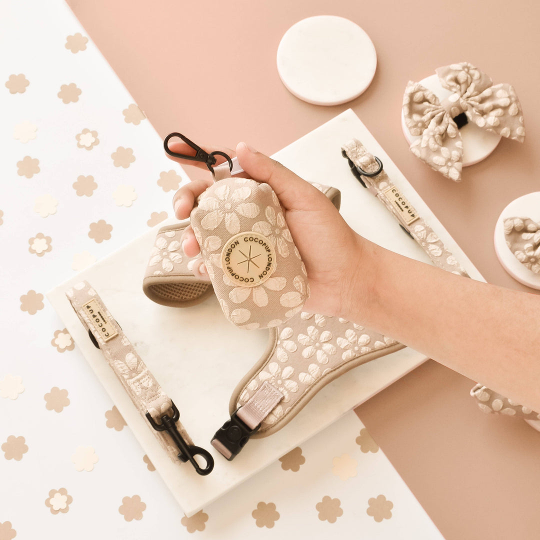 Cocopup Luxe Poop Bag Holder - Mocha Flower