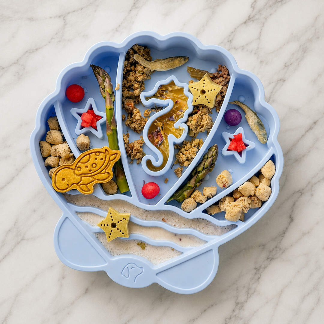 Pawsome Tails Seashell Slow Feeder Bowl (Mist)