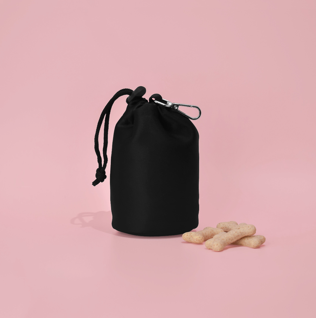 Cocopup Drawstring Treat Pouch - Plain Black