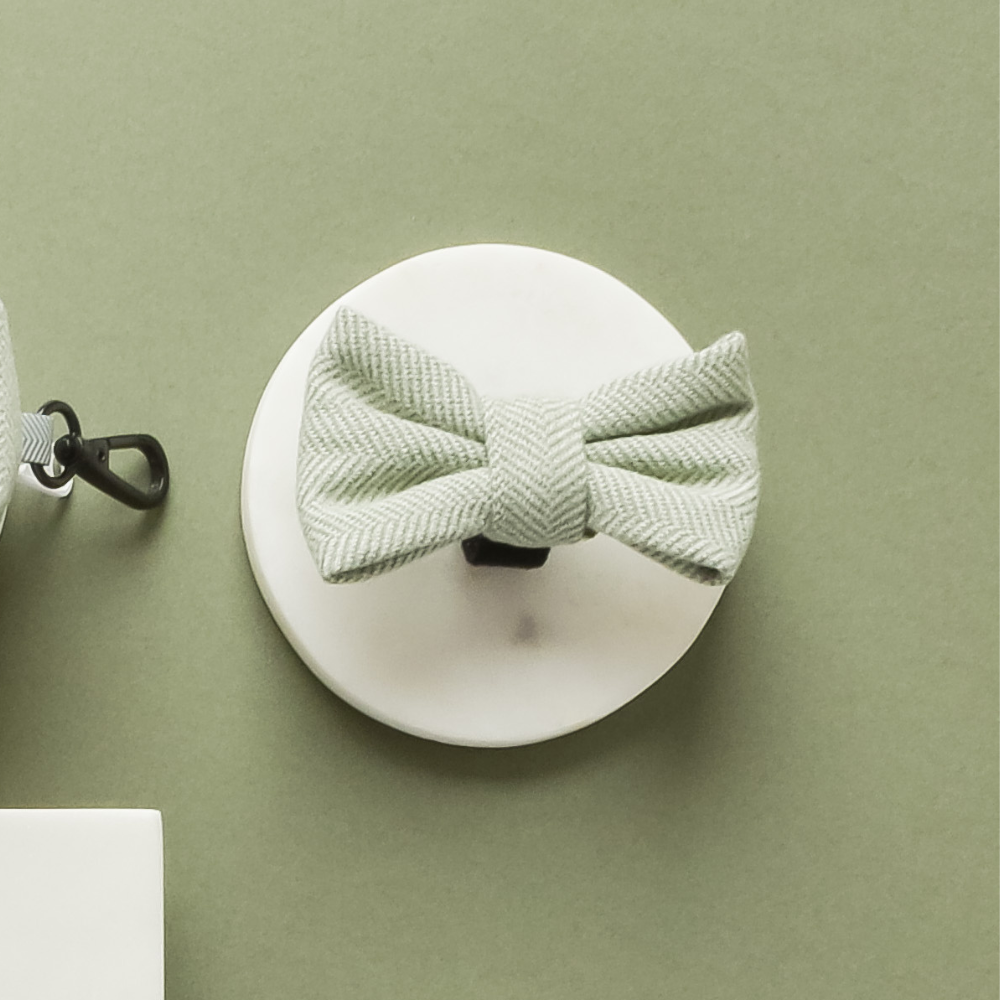 Cocopup Sage Tweed Bow Tie