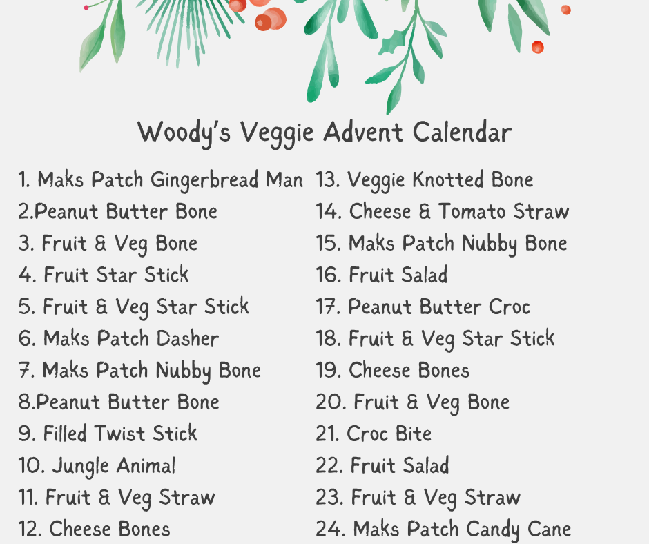 Woody's Veggie Advent Calendar (for three!)