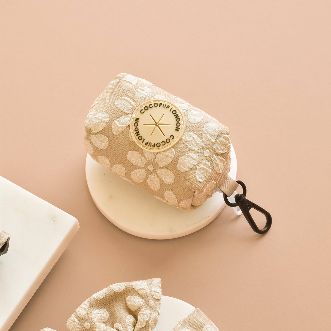 Cocopup Luxe Poop Bag Holder - Mocha Flower