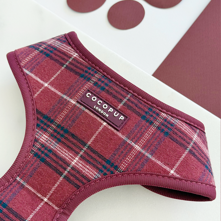 Cocopup Mulberry Plaid Adjustable Neck Harness