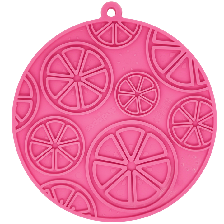 SodaPup Citrus Design eMat Enrichment Lick Mat (Pink)