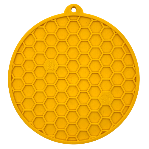 SodaPup Honeycomb Design Enrichment Lick Mat (Yellow)