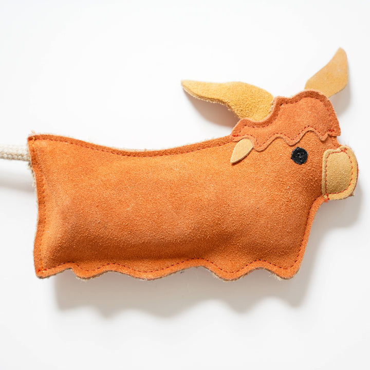 Hamish the Highland Cow shaped Eco Dog Toy