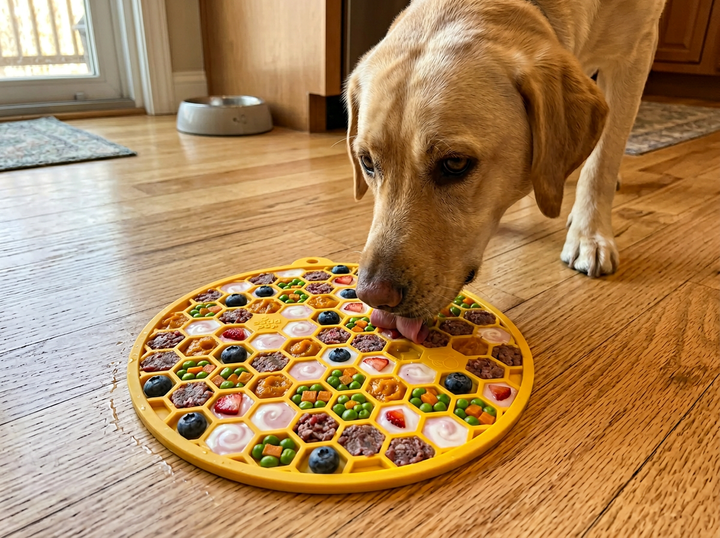 SodaPup Honeycomb Design Enrichment Lick Mat (Yellow)