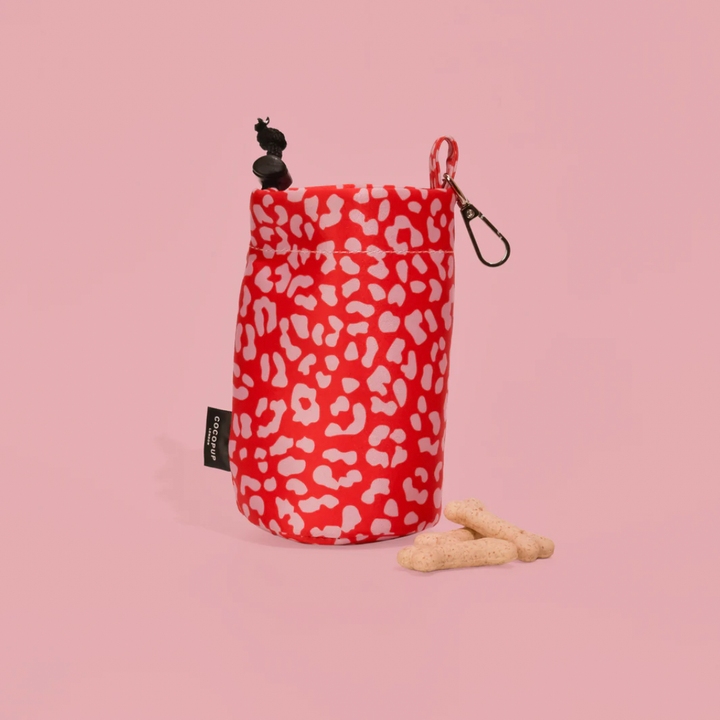 Cocopup Drawstring Treat Pouch - Red & Pink Leopard