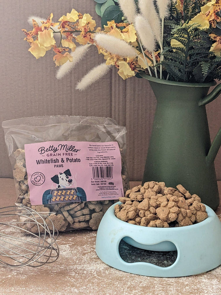Betty Miller Grain-Free Whitefish & Potato Paws 400g