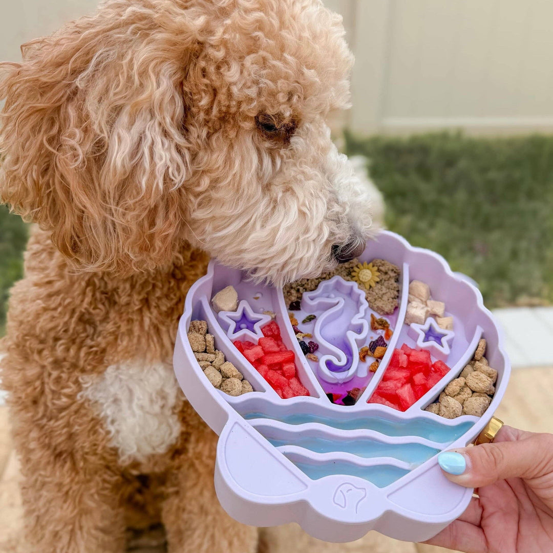 Pawsome Tails Seashell Slow Feeder Bowl (Lilac)