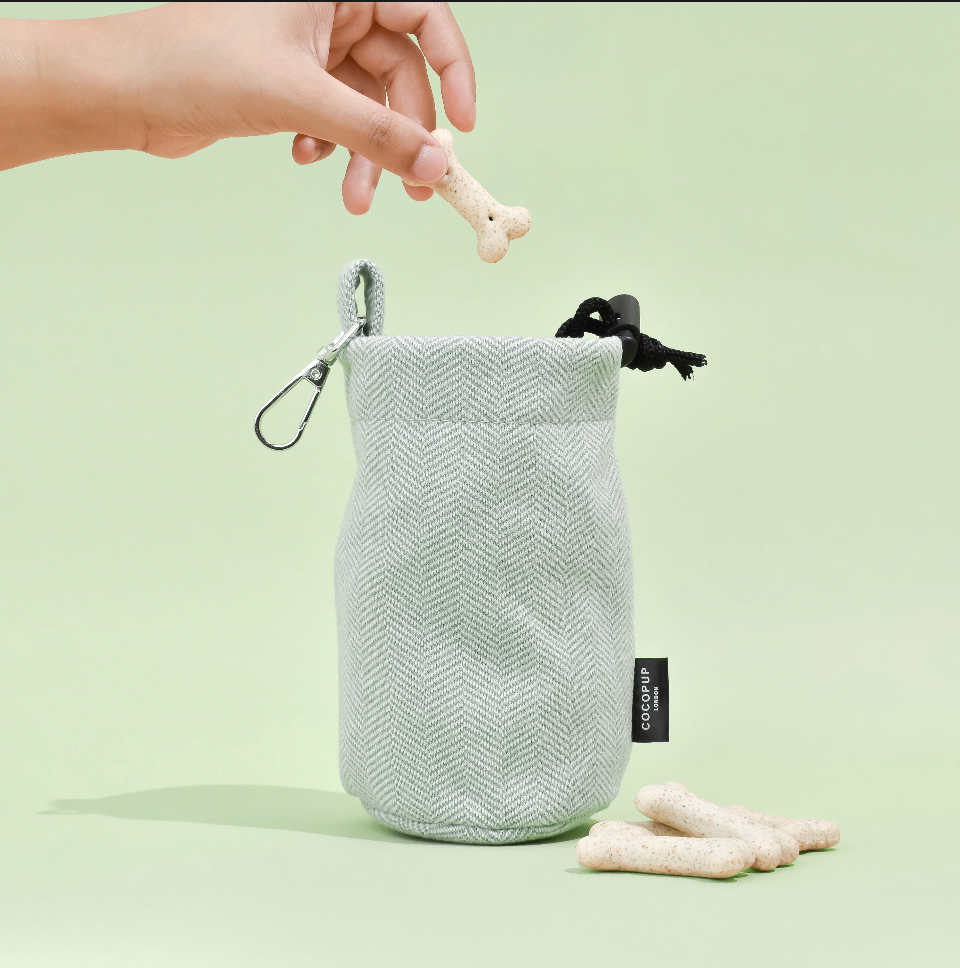 Cocopup Drawstring Treat Pouch - Sage Tweed