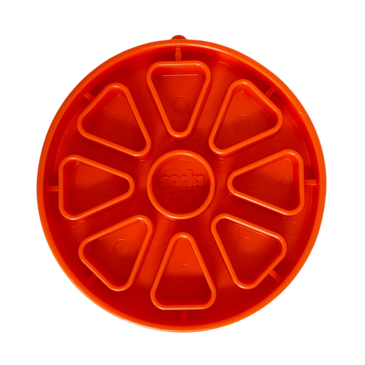 SodaPup Citrus Softie eTray Shallow Slow Feeder Dog Bowl