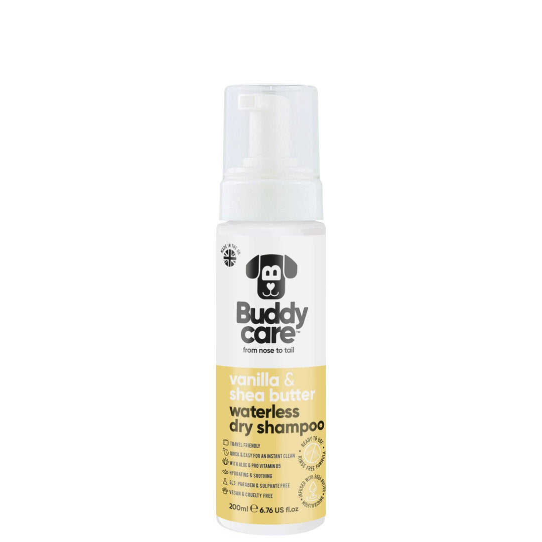 Buddycare Waterless Dog Shampoo - Vanilla & Shea Butter - 200ml / 6.76 fl oz
